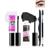 Eyebrow Gel Set with Brow Tool-Waterproof Black Tinted Eye Brow Gel & Clear Brow Setting Glue,Longlasting Brow Tinting Gel Brow Filler for Eyebrows,Thanksgiving Eyebrow Makeup Gift Kit for Women-01+05