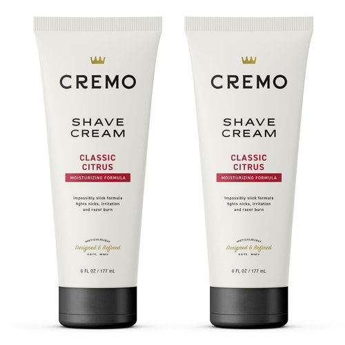 Cremo Barber Grade Original Shave Cream Classic Citrus Moisturizing Formula, Astonishingly Superior Ultra-Slick Shaving Cream Fights Nicks, Cuts and Razor Burn, 6 Fl Oz (2 Pack)