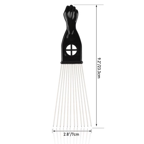 Folansy Afro Comb Metal African American Pick Comb Hairdressing Styling Tool Hair Pick for Hair Styling(Fist Style)
