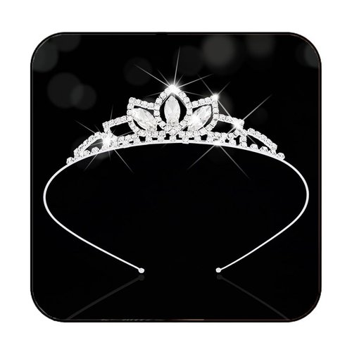 Kilshye Princess Silver Tiara and Crown Pink Crystal Tiaras Girls Pageant Crowns Rhinestone Birthday Headdress for Women and Girls (Silver)