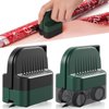 LIZAAL 2-Pack Wrapping Paper Cutter with Wheels | Straight Line Gift Wrap Cutter for Birthday and Christmas, Fits Various Rolls and Papers, Includes 2 Replaceable Blades (Black & Green)