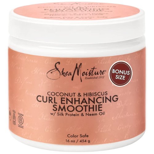 Shea Moisture Curl Enhancing Smoothie, Bonus Size – Coconut & Hibiscus Curl Cream with Shea Butter & Coconut Oil for Curly Hair Care, Frizz Control, Curl Defining Cream, Leave-In Conditioner, 16 Fl Oz