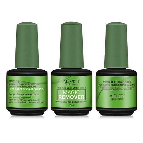Gel Nail Polish Remover - 3 Pack, 15ml Magic Remover Gel Nail Polish, Quickly Soak Off Nail Polish Remover - Gel Polish Remover Green