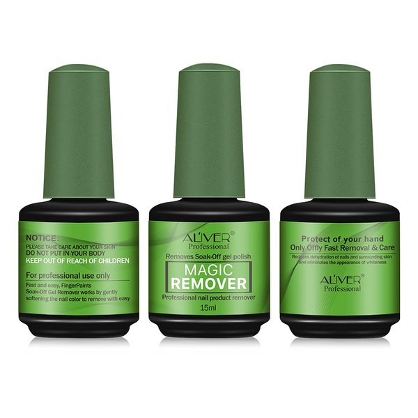 Gel Nail Polish Remover - 3 Pack, 15ml Magic Remover Gel Nail Polish, Quickly Soak Off Nail Polish Remover - Gel Polish Remover Green