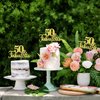 1 PCS 50 & Fabulous Cake Topper Gold Glitter 50th Birthday Anniversary Cake Pick Decoration for 50th Birthday Wedding Anniversary Party Decorations Happy 50th Birthday Cake Decorations Supplies