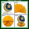 Ramadan Mubarak Honeycomb Centerpiece Decoration Table Toppers Eid Mubarak Holiday Party Honeycomb Desk Toppers Party Supplies Ramadan Kareem Honeycomb Table Centerpieces Party Favors - 6 Counts