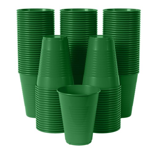 Exquisite 12 oz Emerald Green Plastic Cups For Party 50 Pack | Green Disposable Cups |Green Party Cups Disposable | Plastic Party Cups | 12 oz Plastic Cups Disposable | Plastic Drinking Cups