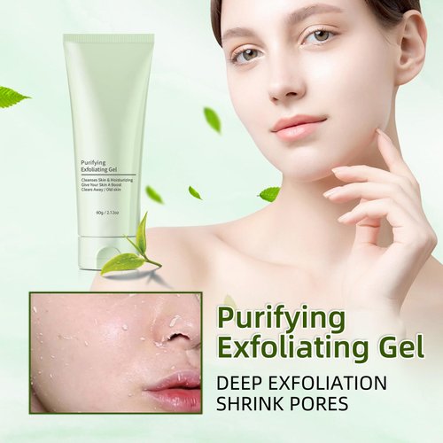 Purifying Exfoliating Gel, Body Exfoliating Scrub and Deep Cleansing Face Gel, Facial Exfoliator Cleanser, Moisturizing Purifying Exfoliant Cleanses for Oil Control, Dead Skin Removal