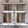 MCALK Brown Kitchen Curtains Tiers and Valances Set 3 Piece for Windows Grey Kitchen Window Curtains Set,Modern Abstract Art Valances for Living Room(36" Tiers Set)