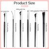 Professional Angled Eyeliner Brush Set, 6 Pcs Eye Makeup Brush Eyebrow Brush Tools Precision Eye Liner Brush Ultra Thin Eye Liner Slanted Flat Angle Eyeliner Brushes Synthetic Bristles