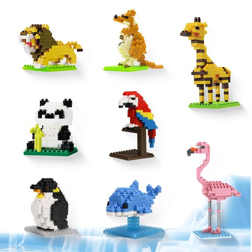 Advent Calendar 2024 Building Set, Party Favors for Kids, 8 Pack Mini Toys Animals Goodie Bags Stocking Stuffer Classroom Prizes Building Set, Birthday Gifts for Ages 8+