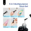 Beetles Gel Nail Kit Easy Nail Extension Set 5 In 1 Nail Glue Gel Base Coat with Pre shaped Medium Coffin Soft Gel Nail Tips and Led Nail Lamp Acrylic Nail Clipper Nail Art Design Gifts for Women