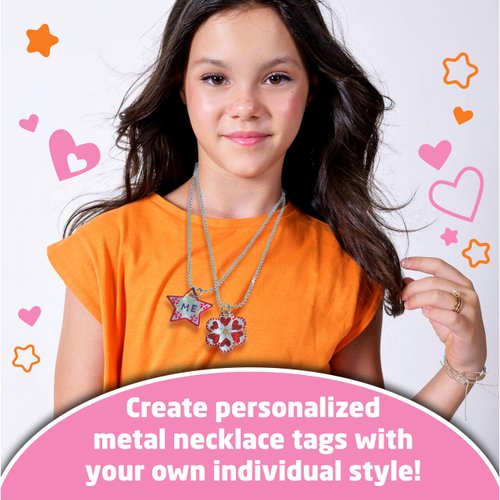 Small World Toys Kids Jewelry Making Kit: Just for Girls Tags Make Your Own Jewelry Necklace Making Kit, DIY Jewelry Kit for Girls, Crafts for Girls Ages 8–12, Gift for Girls