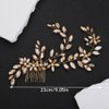 Teyglen Gold Crystal Wedding Headpiece Flower Rhinestone Bridal Hair Comb Headband Hair Accessories for Bride Handmade Crystal Hair Piece Bridal Side Comb for Women Girls (Gold)