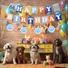 Blue Dog Happy Birthday Banner, Dog Themed Banner Happy Birthday Party Supplies Birthday Banner Dog Birthday Sign for Birthday Party Decorations