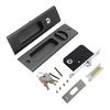 6.3" Privacy Pocket Door Lock Hardware, Sliding Barn Door Lock with Keys,Concealed Recessed Door Handle Door Lock Furniture Hardware Door Locks for Many Scenarios Bathroom, Barn,Bedroom (Black)