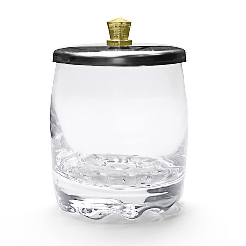 Crystal Disinfection Glass Cup Acrylic Liquid Powder Dappen Dish with Stainless Steel Metal Lid Glassware Tool For Nail Art,HJ-NAPB028