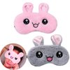 JIALWSJWAN 2 Pcs Cartoon Rabbit Sleep Eye Masks Blackout Sleep Masks Plush Sleeping Masks for Travel, Sleeping, Shift Work, Lunch Break