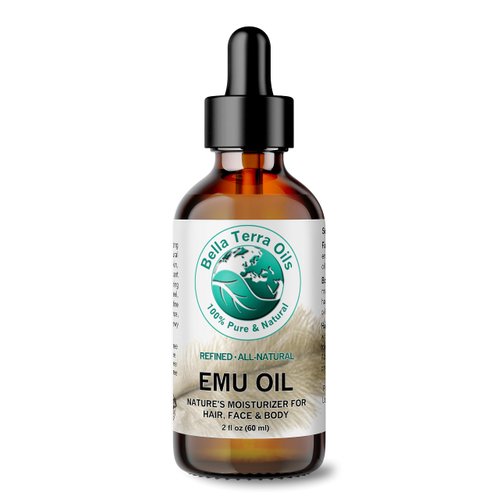 Bella Terra Oils - Emu Oil 2 oz - Authentic Australian Emu Essence, Packed with Vitamin E, A & Fatty Acids, Delicate Skin Soothing Formula