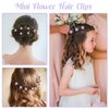 10 Pcs Small Flower Hair Clips with Rhinestone Mini Clover Cute Hair Pins Wedding Bridal Hair Accessories Decorative for Fine Hair Barrettes for Girls Women(Purple)
