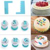 FANGSUN 36 Pieces Alphabet & Numbers Fondant Cake Mold, Cookie Stamp Impress, Embosser Cutter, Upper Case Numbers Shape DIY Cookie Biscuit with 2 Cake Scraper