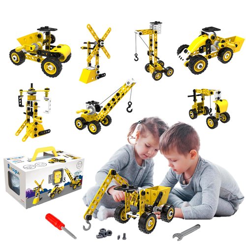 Quhiu STEM Educational Building Blocks - 100 pcs Toys Stem Kit for Kids Ages 4 5 6 7 8 9+ Engineering Building Blocks Kit Sets Boys Science Kit Tinker Toys