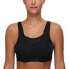 Wingslove Women's Full Coverage High Impact Wirefree Workout Non Padded Sports Bra Bounce Control (Black,36DD)