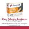 Dealmed Sheer Plastic Flexible Adhesive Bandages – 100 Count (1 Pack) Bandages with Non-Stick Pad, Latex Free, Wound Care for First Aid Kit, 3" x 3/4"
