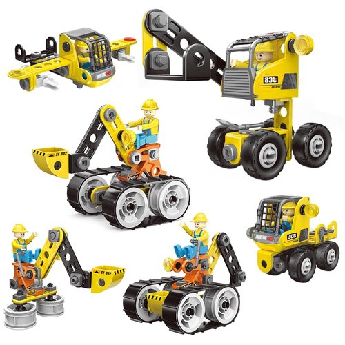 Educational Building Toys STEM Learning Kits, 6 in 1 Construction Blocks for Preschool Kids, Engineering Toys Creative Set Gift for Boys Age 4 5 6 7 8 9 10+ Years Old for Birthday Christmas Idea Gift