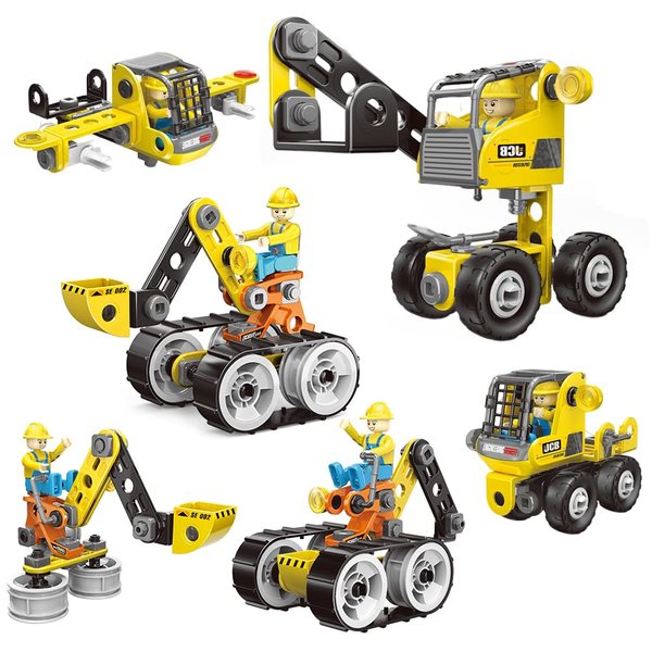 Educational Building Toys STEM Learning Kits, 6 in 1 Construction Blocks for Preschool Kids, Engineering Toys Creative Set Gift for Boys Age 4 5 6 7 8 9 10+ Years Old for Birthday Christmas Idea Gift