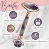 CELESTIAL SILK Amethyst Face Roller - Premium Anti Aging Beauty Facial Massager Genuine Natural Amethyst Stone Gemstone Roller- Skin Care for Face Eyes Neck