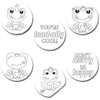 Color Your Own Toad-Ally Cool Frog Themed Birthday Party Favor Sticker Labels for Kids, 90 1.5" Party Circle Stickers by AmandaCreation, Great for Arts & Crafts, Envelope Seals, Goodie Bags & Treats