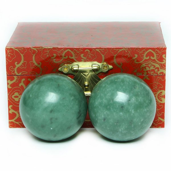 BRABUD 1.4" Marble Green Baoding Balls Chinese Health Exercise Massage Balls Stress Relieve Hand Exercise BS023