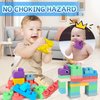 ROHSCE Baby Soft Blocks Building Block Toys, Blocks for Babies 6 Months and Up STEM Educational Toddler Gifts, Baby Soft Rubber Blocks Big Building Blocks Sensory Toys, 46PCS