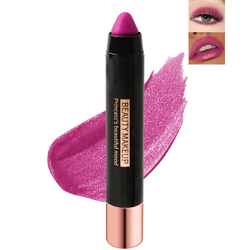 Metallic Diamond Glitter Matte Lipstick Crayon Pencil, Long Lasting Non-Stick Red Shiny Creamy Lip Gloss Lip Liner Pen, Sparkling High Pigment Waterproof Eyeshadow, Shimmer Lip Blam Stain Makeup – 02#