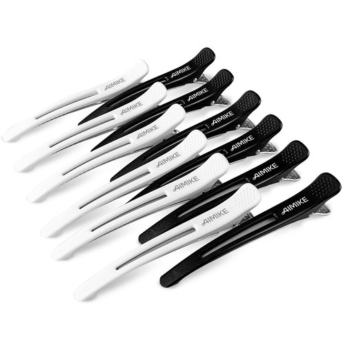 AIMIKE Hair Styling and Sectioning Accessories - 12 Pack Non-Slip Silicone Hair Clips for Thick a...