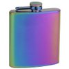 Hip Flask Holding 6 oz. - Unicorn Design - Pocket Size, Stainless Steel, Rustproof, Screw-On Cap - Rainbow Finish Perfect for Engraving - Gift Box Included
