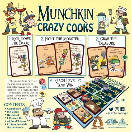 Steve Jackson Games Munchkin Crazy Cooks Board Game | Family Card and Board Game | Adult, Kids, & Family Game | Fantasy Adventure | Fantasy RPG | Ages 10+ | 3-6 Players | Avg Play Time 120 Min