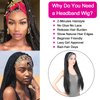 Braided Wigs with Headband Attached for Black Women Twist Crochet Hair Wrap Jumbo Synthetic Cornrow Black Box Braid Long CrochetTwistWig 30Inch