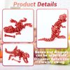 Varuotu 3D Printed Dinosaur Bones 3D Printed Animals Dino Full Articulated T-Rex Toys Home Office Decor Executive Desk Toys Gifts,Adults Fidget Toys for Autism/ADHD (Red.E)