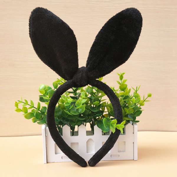 Mookiraer Bunny Ears Headband for Women Girls Daily Wearing,Christmas Easter Rabbit Ear Hair Band for Party Cosplay (Black)