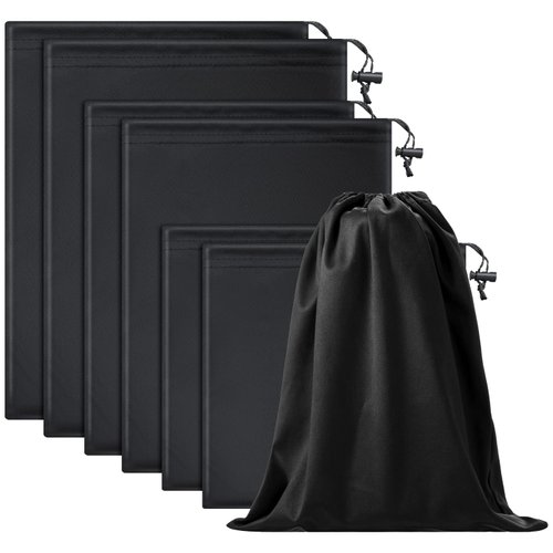 Flutesan 6 Pieces Adult Toy Storage Bag Microfiber Ski Goggle Bag Sunglasses Pouch Case Foldable Adjustable Drawstring Bag (9 x 11.8 Inch, 7 x 9.8 Inch, 5.9 x 5.9 Inch)