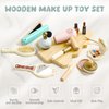 Fake Makeup Wooden Makeup Toy Set Wooden Toddler Makeup Kit Pretend Makeup Kit for Girls Kids Makeup for 3-9 Age 12 PCS Girl Birthday Gift (Makeup Set-1)