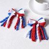 SUPCLIPS Independence Day Hair Bow Clips 3 Inch Red White Blue Curly Ribbon Hair Clips Handmade School Kids Girls Hair Accessories for 4th of July