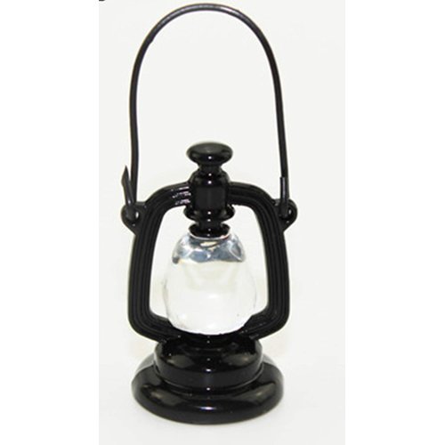 Black Dollhouse Decoration Accessories, 1:12 Dollhouse Miniature Scene Model Hurricane Lantern Play Dollhouse Accessories (23 x 43 mm)