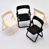10pcs Mini Foldable Chairs Doll House Furniture and Accessories Set Plastic Miniature Chair Mini Scene Decor Phone Holder Stand Miniature Furniture, Black and White