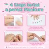 144Pcs Kids Press on Nails Children Girls Press on Short Artificial Fake Nails No fading Stable Quick Stick on Cute Pre Glue Full Cover Acrylic Nail Tip Kit Gift for Kids Nail Decoration (Flower)