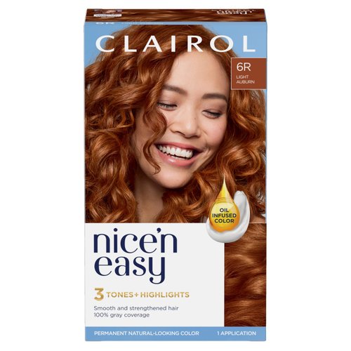 Clairol Nice'n Easy Permanent Hair Color, 6R Light Auburn