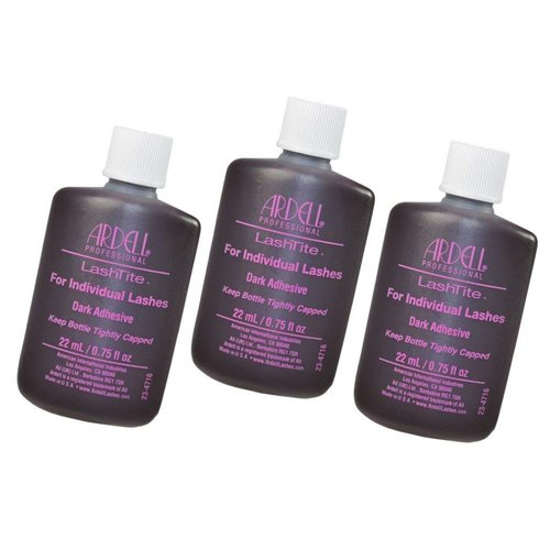 Ardell Lashtite Eyelash Adhesive Glue-Dark for Individual Lashes USA - Size 0.75 fl oz / 22ml (Pack 3)
