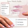 Deep Brown Press on Nails Short,KXAMELIE False Nails Short Square Nails Press ons,Acrylic Nails Glue on Nails Set,Stick on Nails for Women Fake Nails for Girls Daily Wear in 24PCS